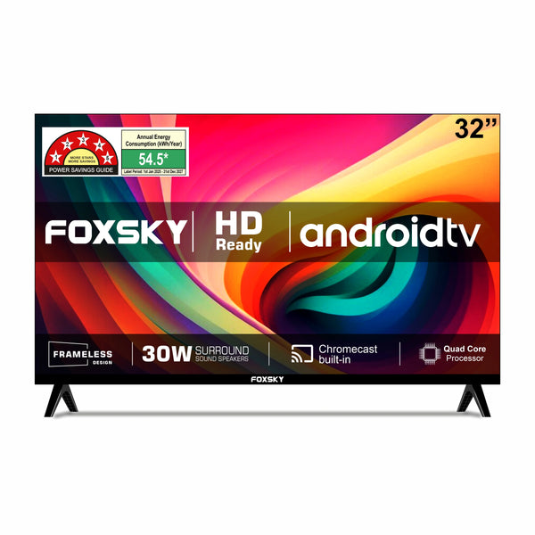Foxsky 80 cm (32 inches) Full HD Smart LED TV 32FS-VS (Frameless Edition) | With Voice Assistant