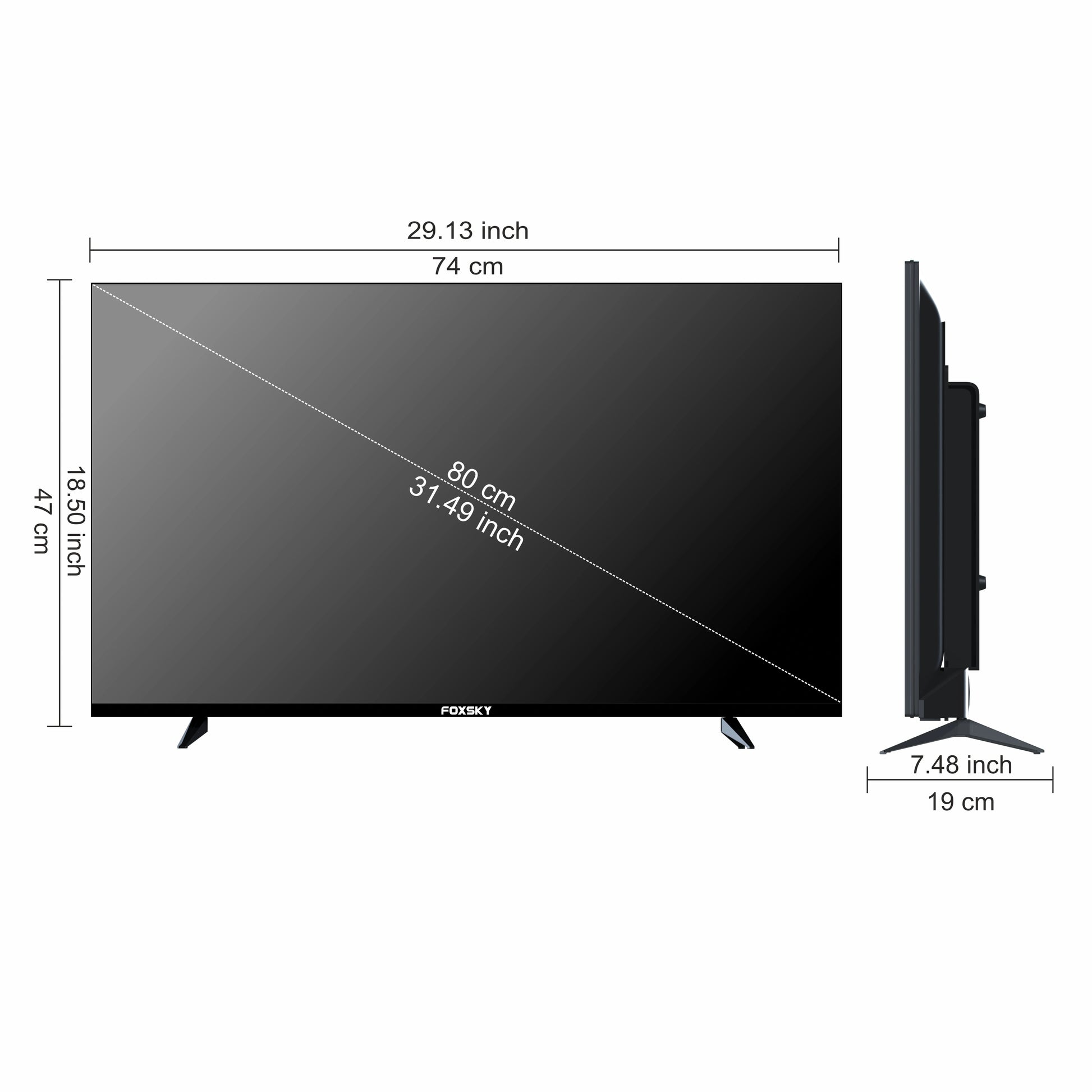 Foxsky 80 cm (32 inches) Full HD Smart LED TV 32FS-VS (Frameless Edition) | With Voice Assistant