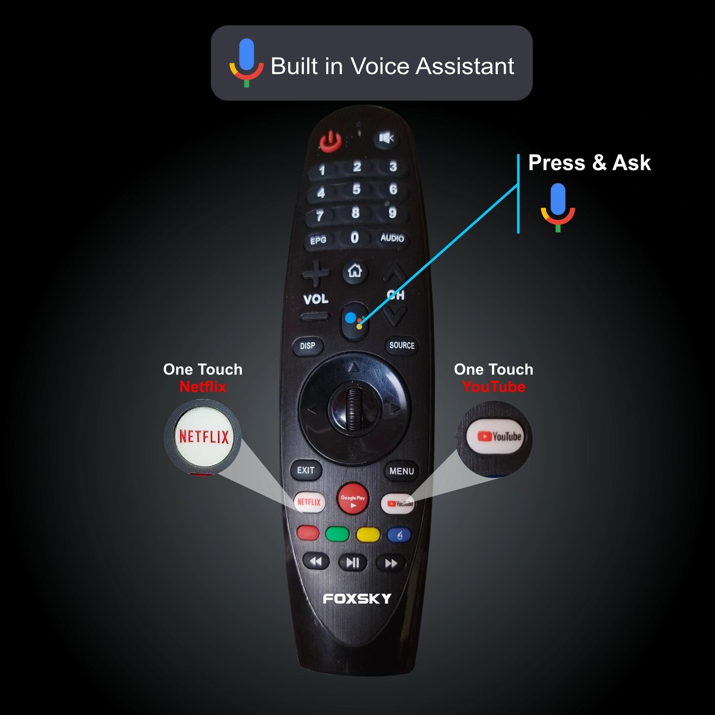 Foxsky 80 cm (32 inches) Full HD Smart LED TV 32FS-VS (Frameless Edition) | With Voice Assistant