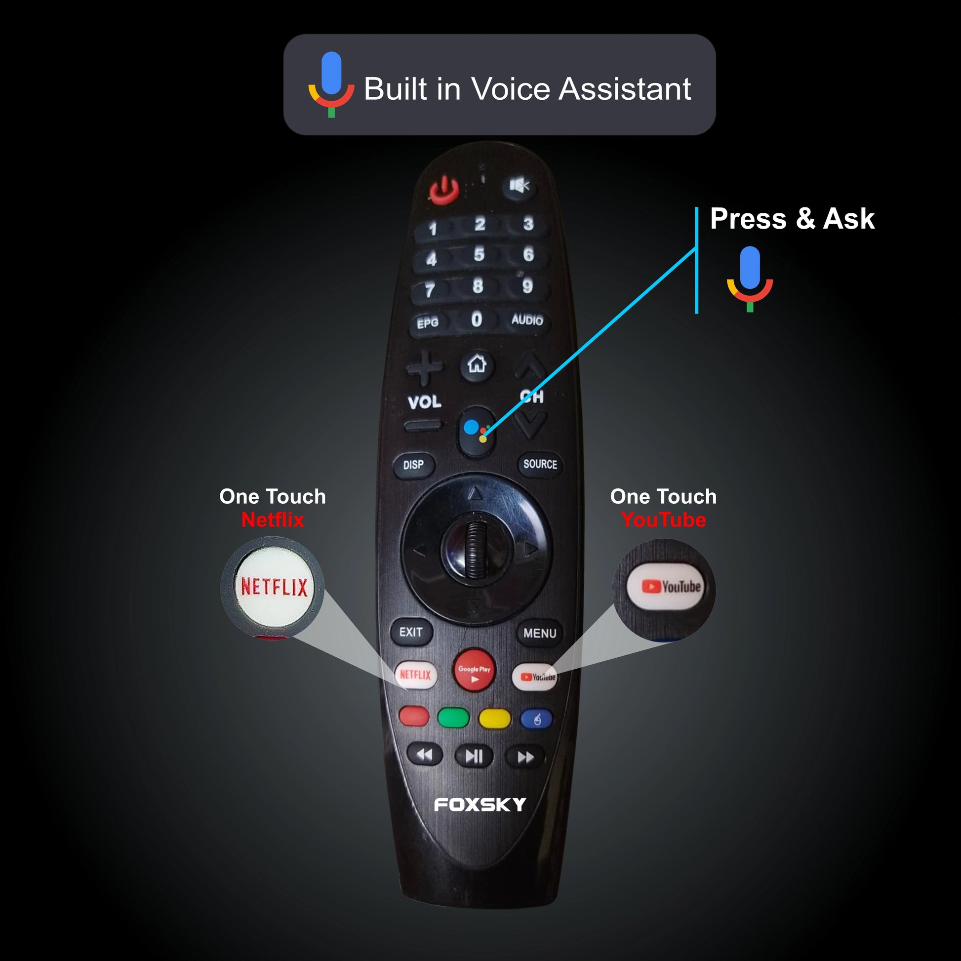 Foxsky 80 cm (32 inches) Full HD Smart LED TV 32FS-VS (Frameless Edition) | With Voice Assistant