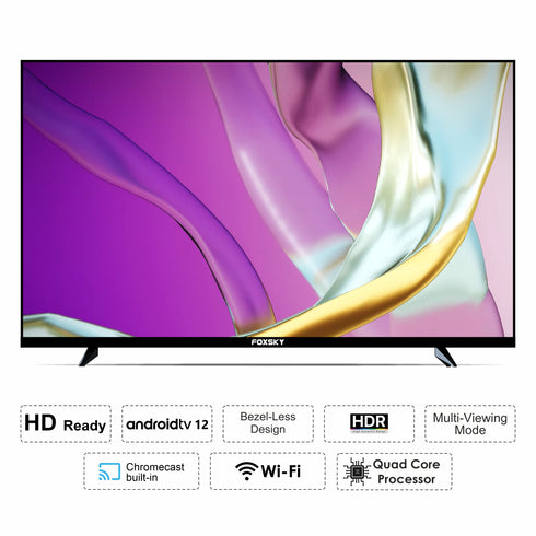 Foxsky 80 cm (32 inches) Full HD Smart Android LED TV 32FSELS Pro (Frameless Edition) (Dolby Audio)