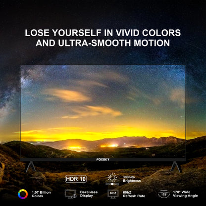 Foxsky 127 cm (50 inches) 4K UHD QLED Smart LED TV (WebOS) Frameless Series FS50GATV (Black)