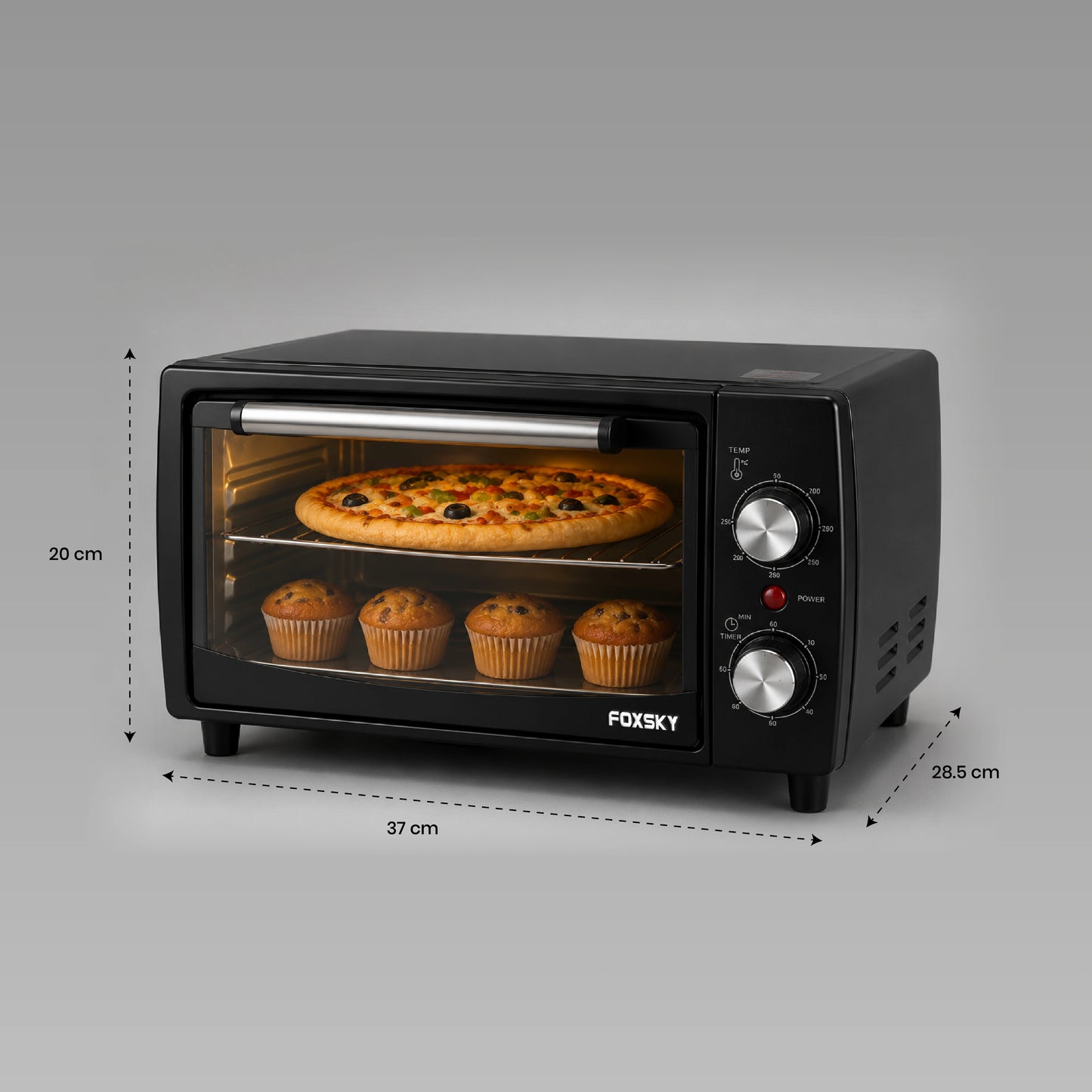 Foxsky 12L Smart Chef OTG FSMI-012 (1000W) | Oven Toaster Griller with Timer & 2-Year Warranty