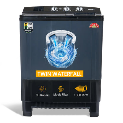 Foxsky 8.2 kg Semi Automatic Top Load Washing Machine with 3D Scrub Technology, Aqua Wash, Black (AW8200SATL)