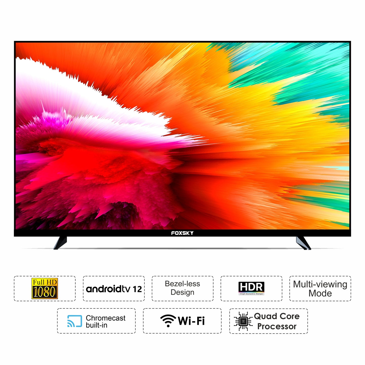 Foxsky 102 cm (40 inches) Full HD Smart LED TV 40FSFHS With Black (Frameless Edition) (Dolby Audio)