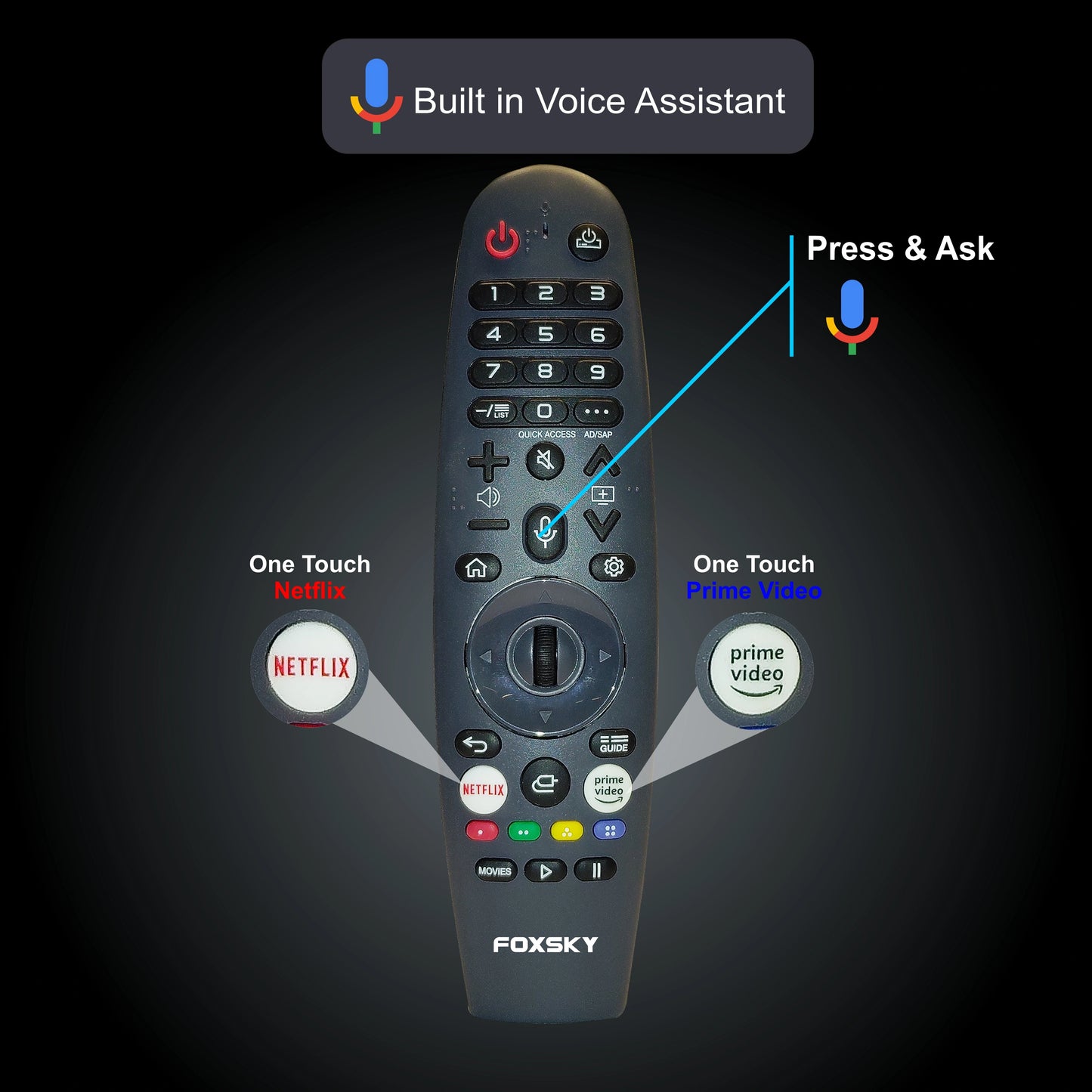 Foxsky 127 cm (50 inches) 4K Ultra HD Smart Android LED TV 50FS-VS | Built-in Google Voice Assistant