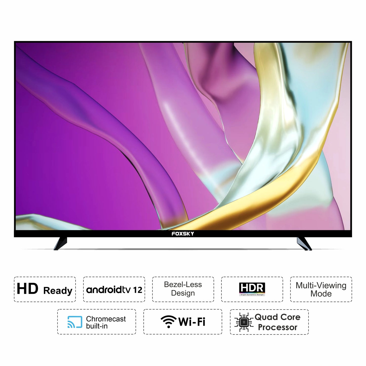 Foxsky 80 cm (32 inches) HD Ready Smart Android LED TV 32FSELS Pro (Frameless Edition)