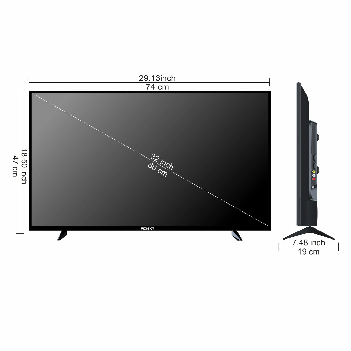 Foxsky 80 cm (32 inches) HD Ready Smart Android LED TV 32FSELS Pro (Frameless Edition)