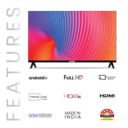 Foxsky 109 cm (43 inches) Full HD Smart LED TV 43FS-VS (Frameless Edition) | With Voice Assistant