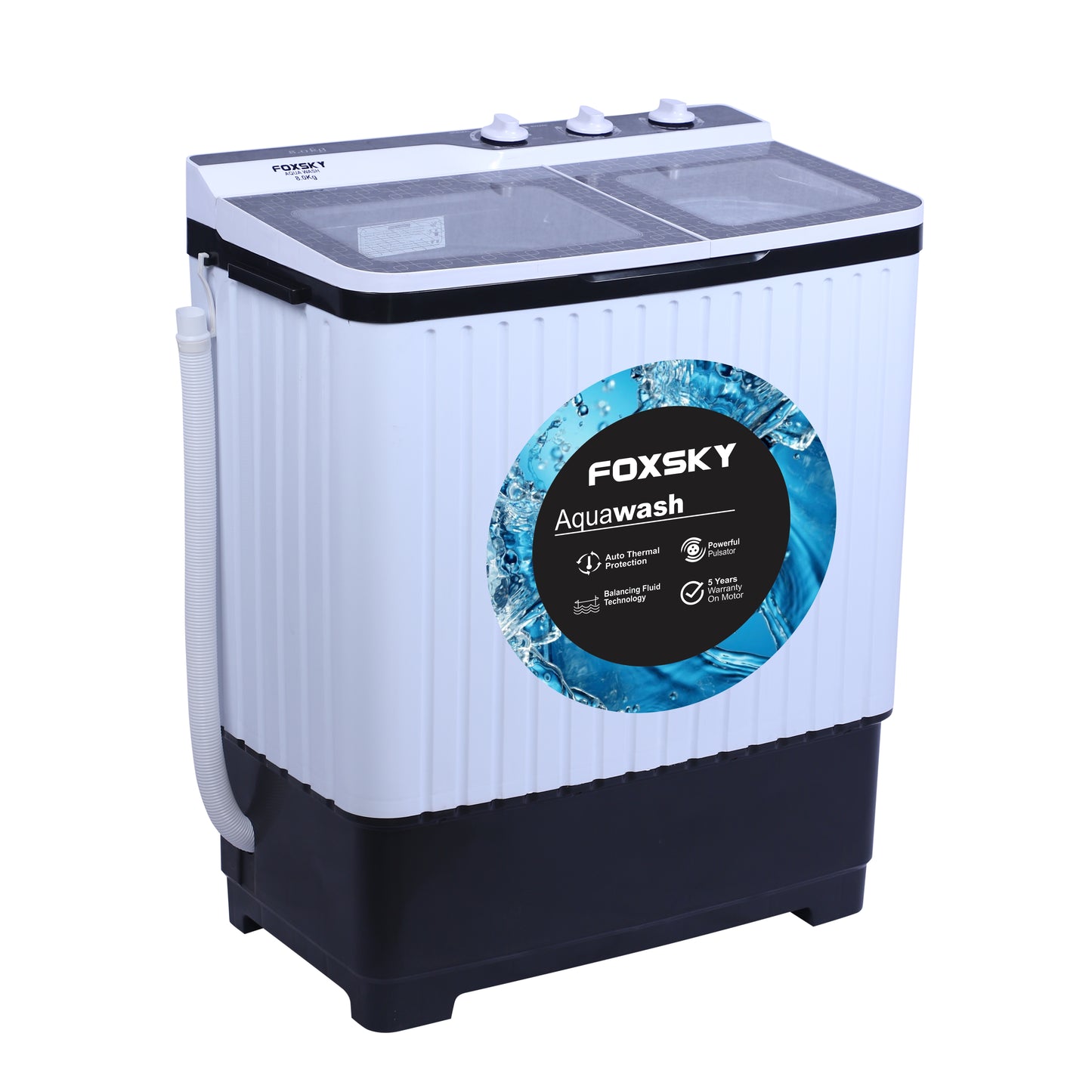 Foxsky 8.0 kg Semi-Automatic Top Load Washing Machine With Magic Filter (Aqua Wash, MAROON)