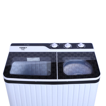Foxsky 8.0 kg Semi-Automatic Top Load Washing Machine With Magic Filter (Aqua Wash, MAROON)
