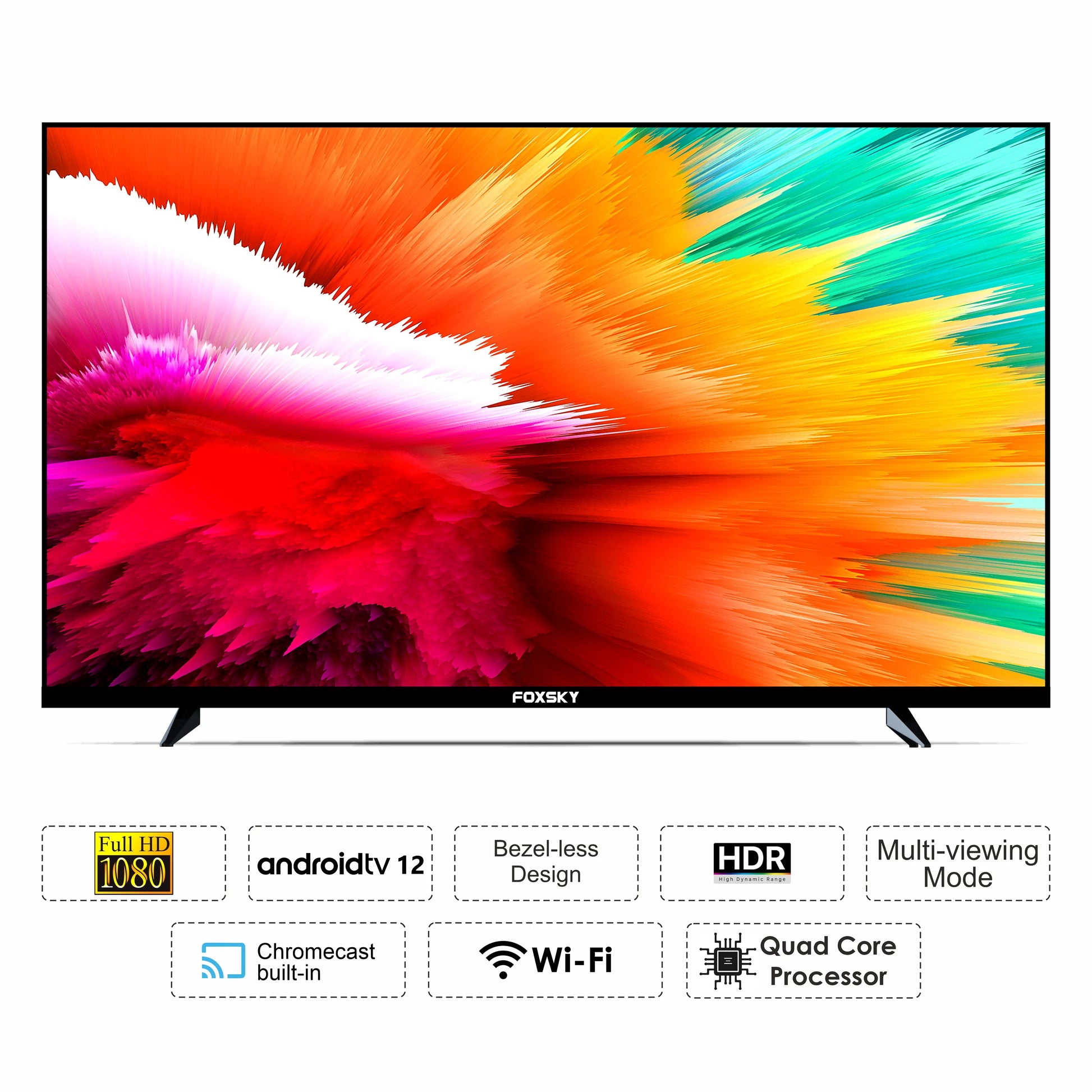 Foxsky 109 cm (43 inches) Full HD Smart LED TV 43FSFHS With Black (Frameless Edition) (Dolby Audio)
