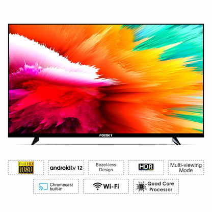 Foxsky 109 cm (43 inches) Full HD Smart LED TV 43FSFHS With Black (Frameless Edition) (Dolby Audio)