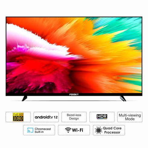 Foxsky 109 cm (43 inches) Full HD Smart LED TV 43FSFHS With Black (Frameless Edition) (Dolby Audio)
