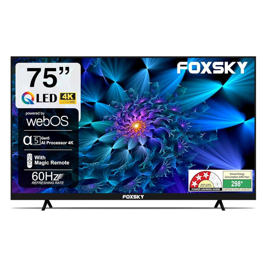 Foxsky 190 cm (75 inch) Frameless Series 4K UHD WebOS FS75GATV (Balck)