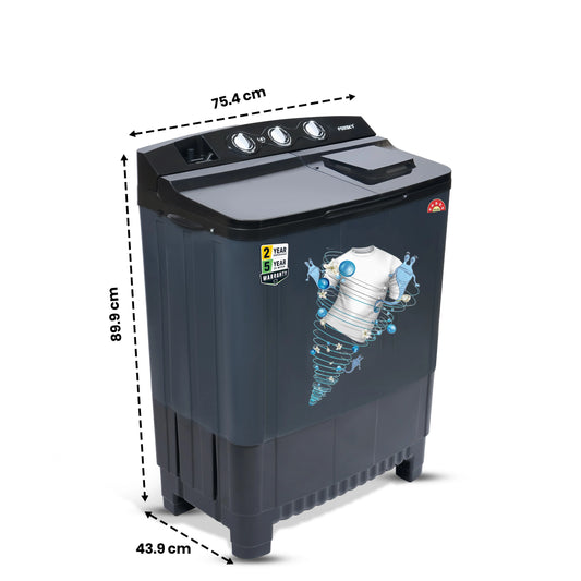 Foxsky 8.2 kg Semi Automatic Top Load Washing Machine with 3D Scrub Technology, Aqua Wash, Black (AW8200SATL)