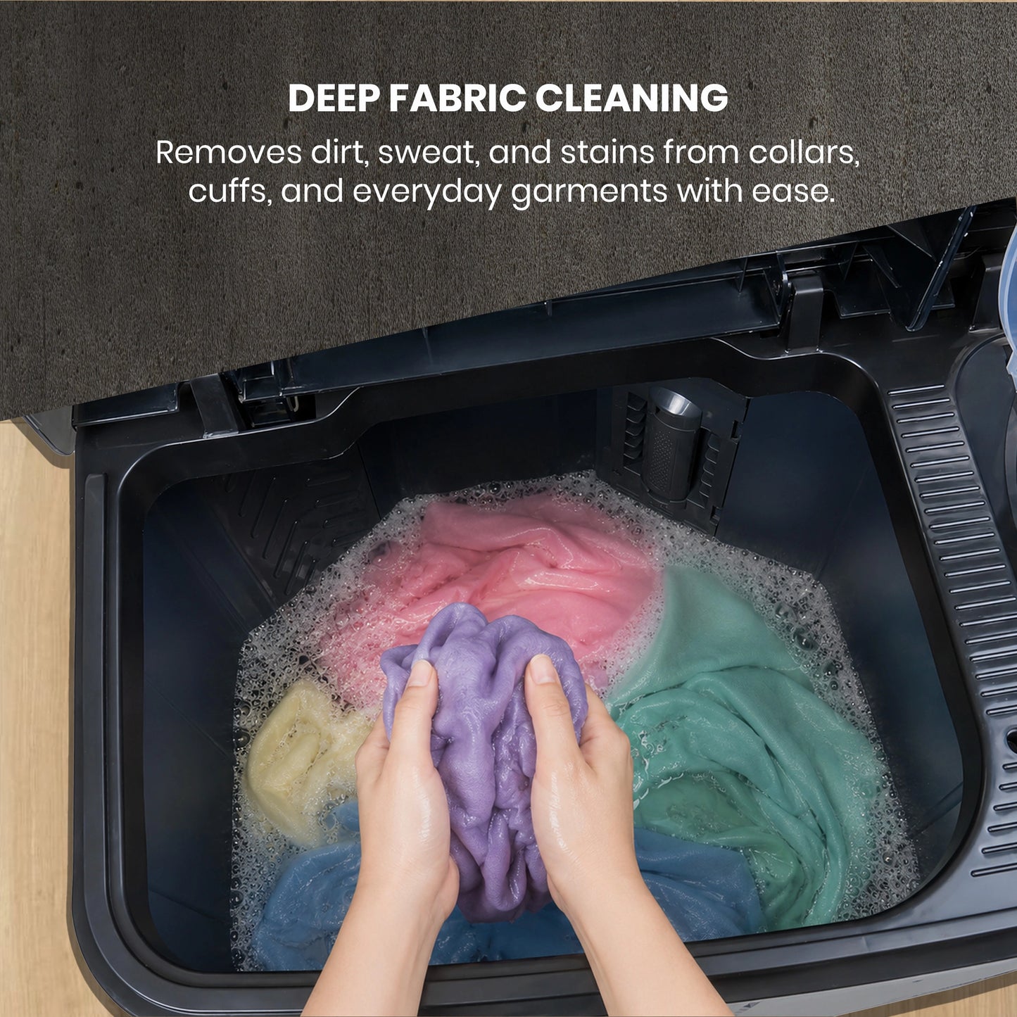 Foxsky 8.2 kg Semi Automatic Top Load Washing Machine with 3D Scrub Technology, Aqua Wash, Black (AW8200SATL)