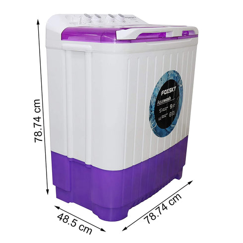 Foxsky 6.8 kg Semi-Automatic Top Load Washing Machine With Magic Filter (Aqua Wash, PURPLE)