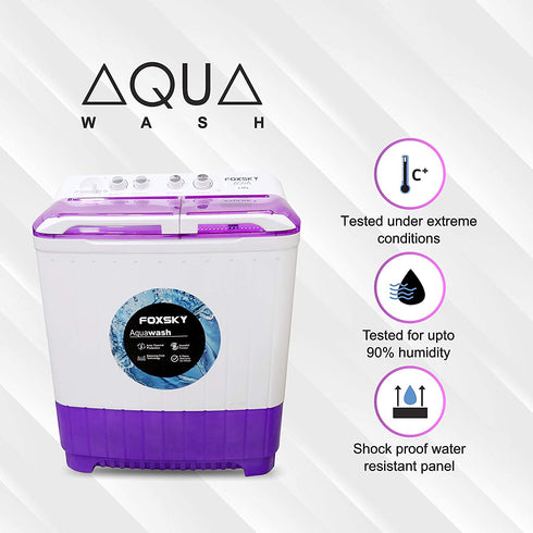 Foxsky 6.8 kg Semi-Automatic Top Load Washing Machine With Magic Filter (Aqua Wash, PURPLE)