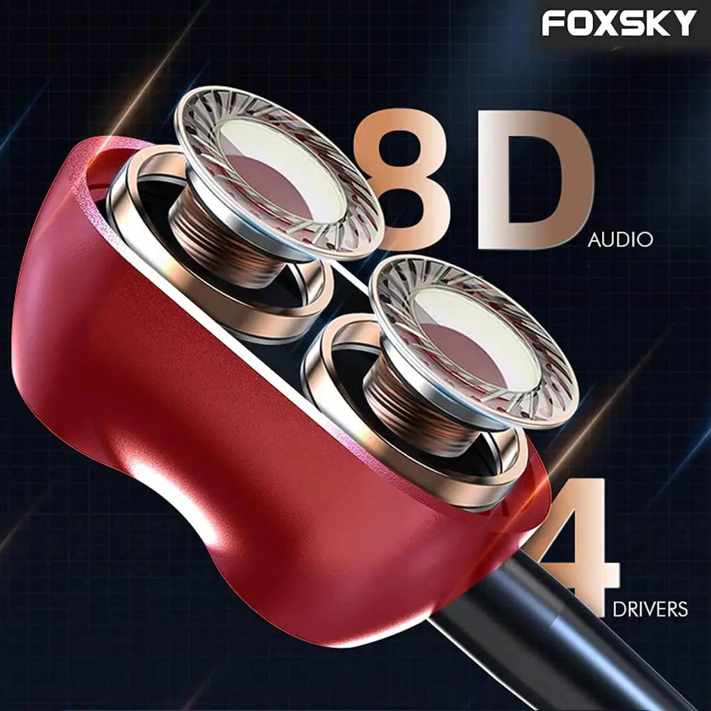 Foxsky Boult 002 Wireless Headphones With Bluetooth 5.0, Magnetic, 15 Hours Battery Life (Red) Foxsky India