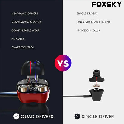 Foxsky Boult 002 Wireless Headphones With Bluetooth 5.0, Magnetic, 15 Hours Battery Life (Red) Foxsky India