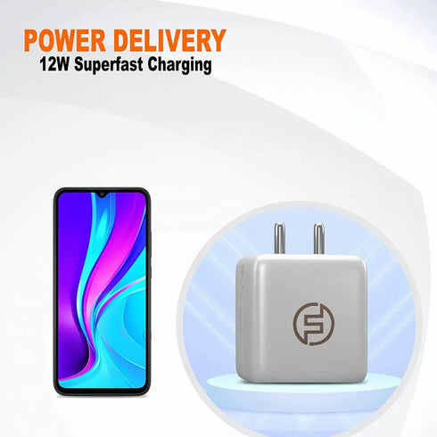 Foxsky Charger 12W For Mobile Charger | Power Adapter | Fast Charger | Android Smartphone Charger