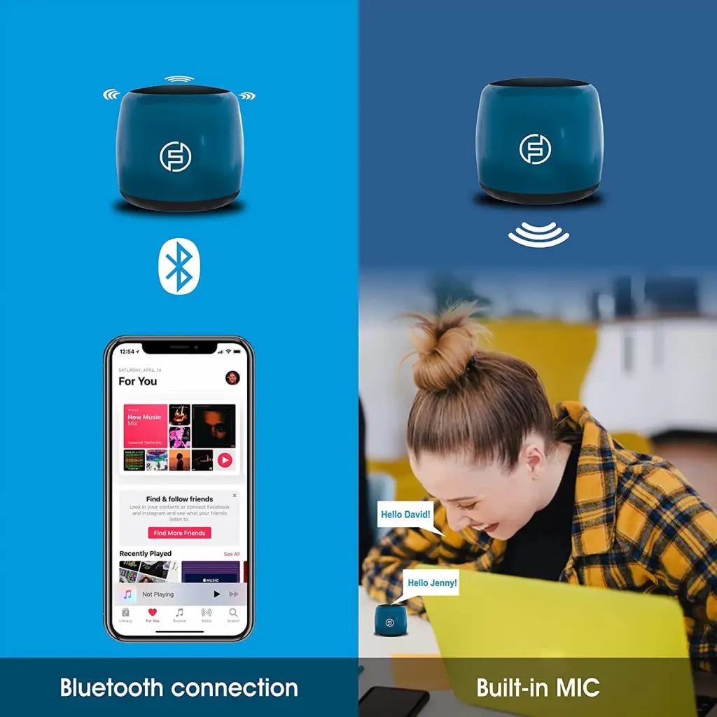 Foxsky Mini Bluetooth Speaker 5W, With Bluetooth 5.0, 24 Hours Playtime, Waterproof in-Built Mic Foxsky India