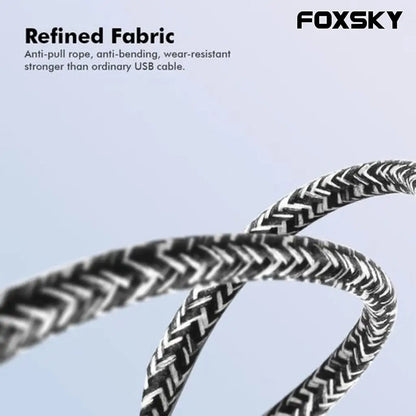 Foxsky Nylon Braided Lightning USB Syncing And Charging Cable For iPhone And iPad Foxsky India