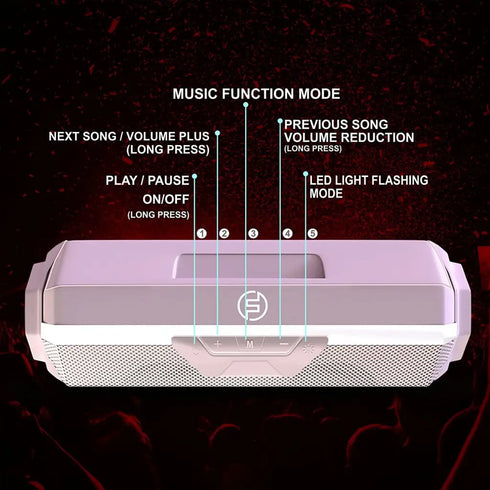 Foxsky Portable Bluetooth Speaker 18W Speaker, Dual EQ Modes, Up to 18 Hours Battery Life