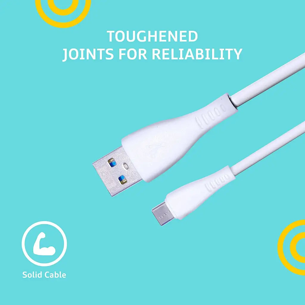 Foxsky Type C USB 3 Amp Fast Charging Data and Sync Cable Extra Tough Quick Charge 1.5M (White) Foxsky India