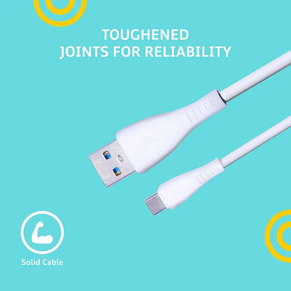 Foxsky Type C USB 3 Amp Fast Charging Data and Sync Cable Extra Tough Quick Charge 1.5M (White) Foxsky India